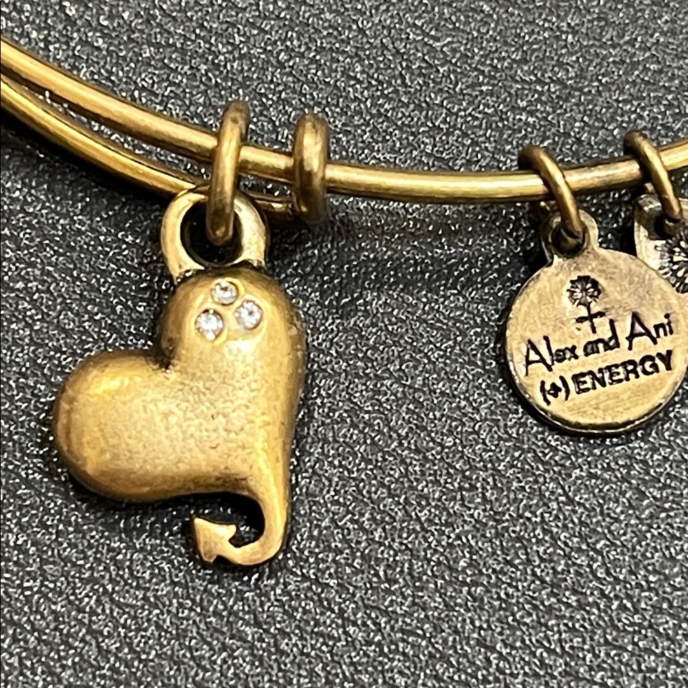 Alex and Ani Gold Heart Charm Bracelet - Picture 2 of 5